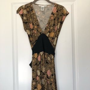 Diane Von Furstenberg Gold Printed Mini Dress